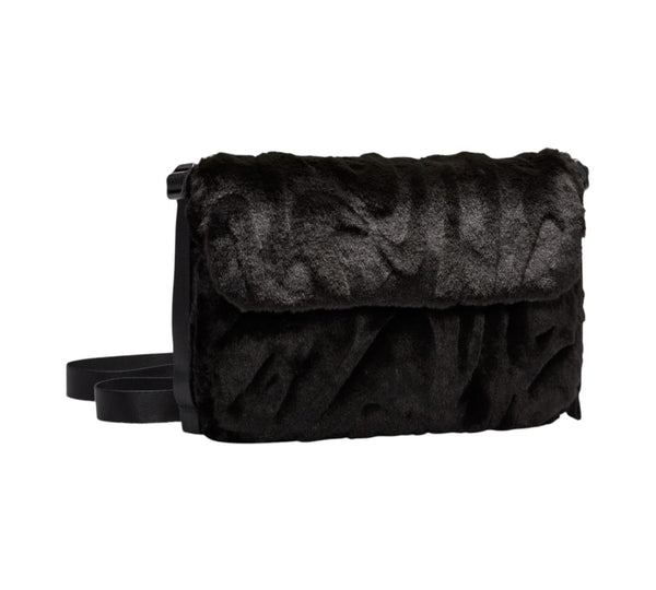 NIKE FUTURA 365 FAUX FUR CROSSBODY BAG BLACK