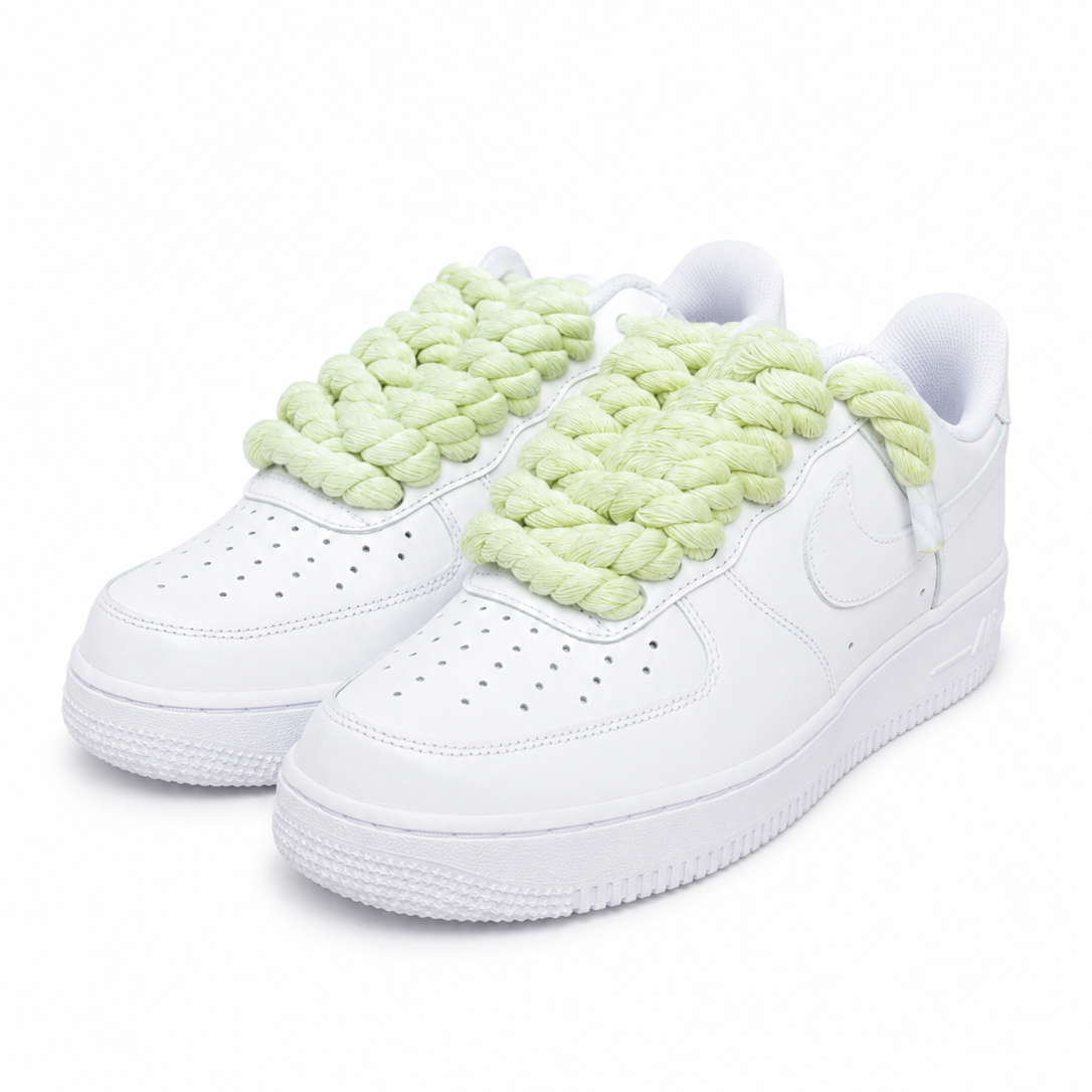 NIKE AIR FORCE 1 LOW 07 WHITE ZÖLDALMA ROPE LACES
