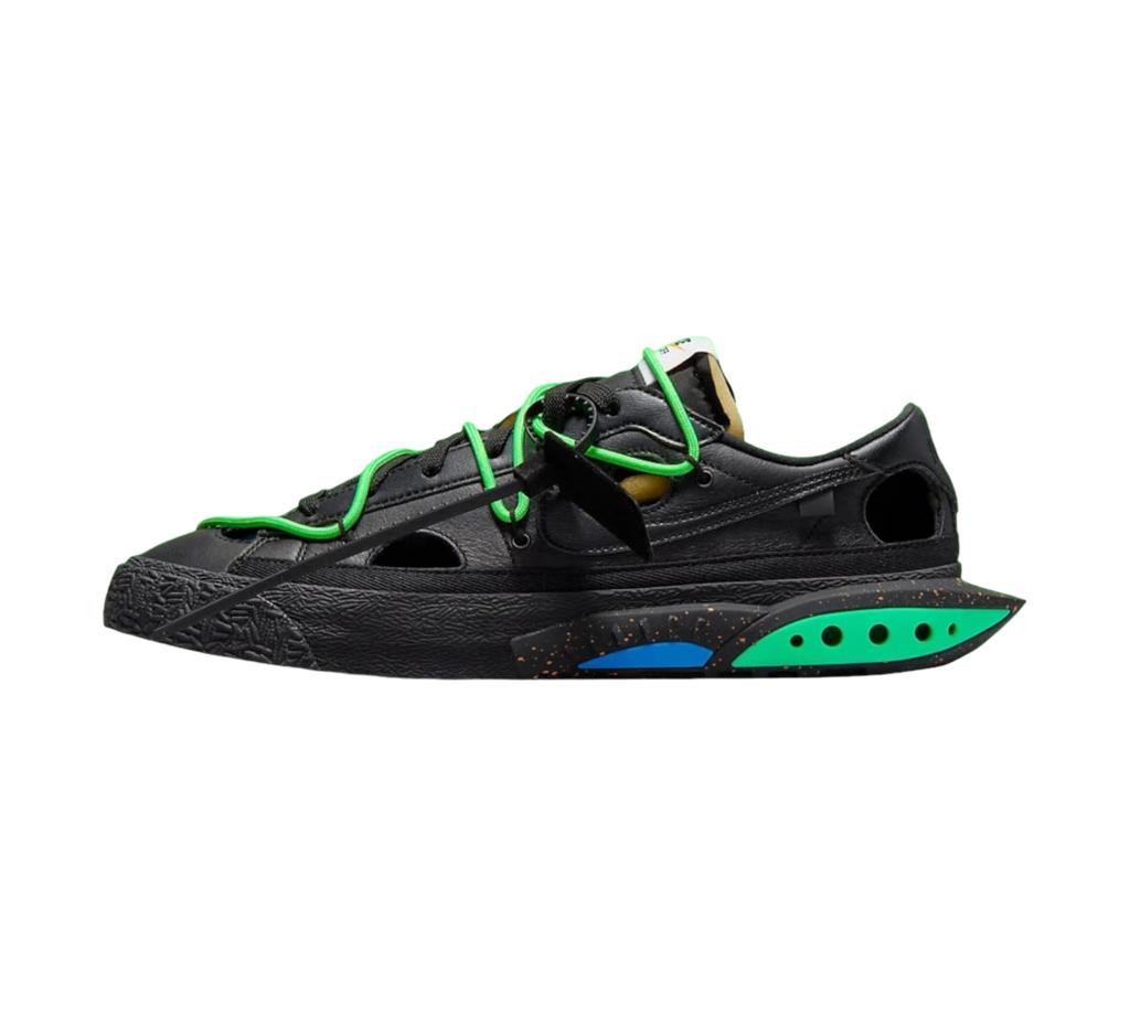 NIKE BLAZER LOW OFF-WHITE BLACK ELECTRO GREEN