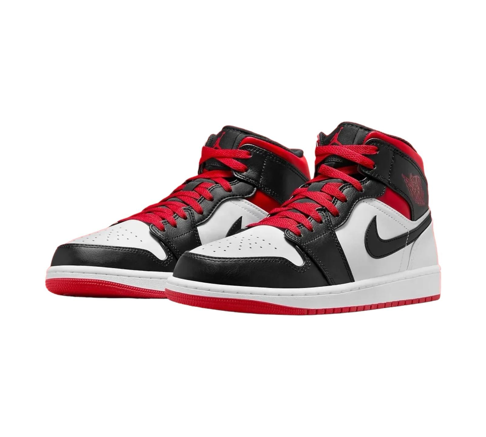 M JORDAN 1 MID GYM RED BLACK TOE