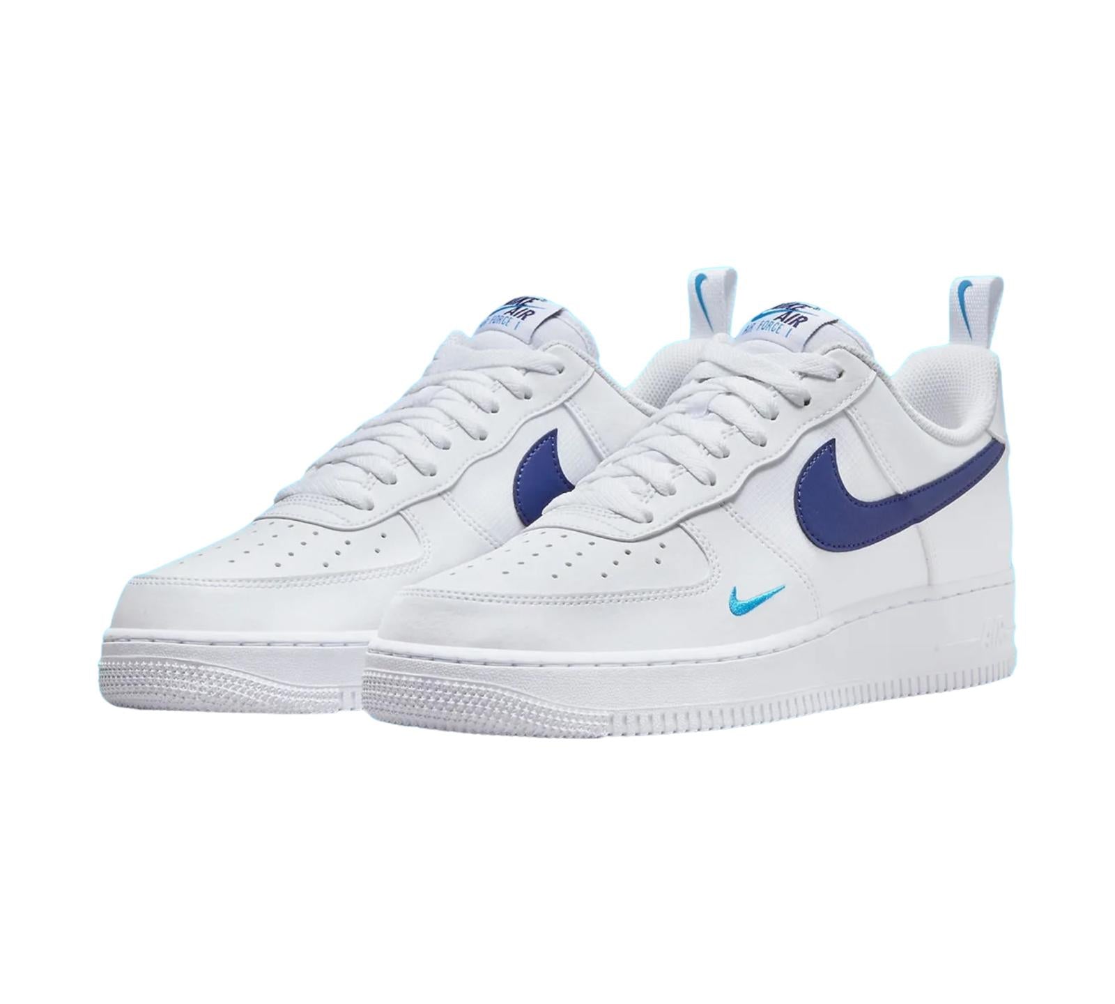 NIKE AIR FORCE 1 LOW WHITE LIGHT PHOTO BLUE DEEP ROYAL BLUE