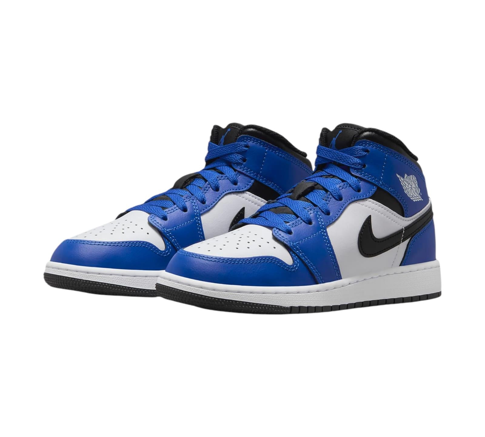 JORDAN 1 MID GAME ROYAL WHITE BLACK