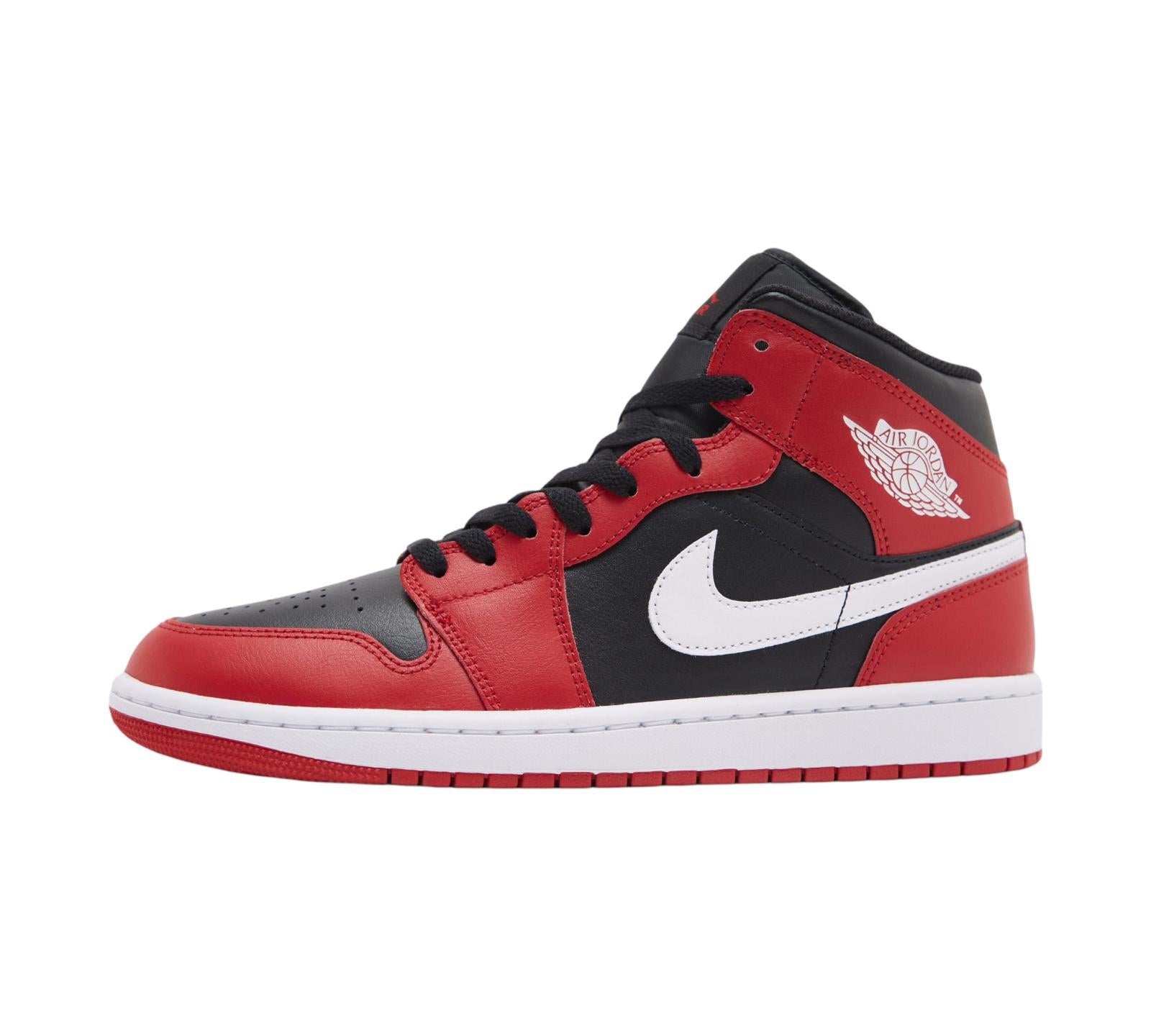 JORDAN 1 MID GYM RED BLACK WHITE