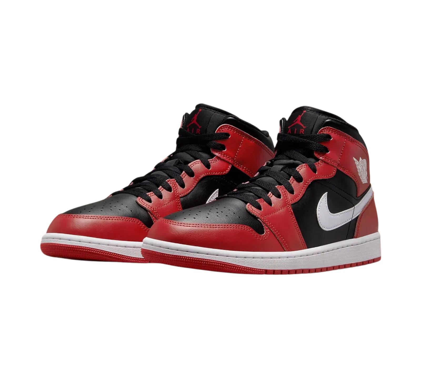 JORDAN 1 MID GYM RED BLACK WHITE