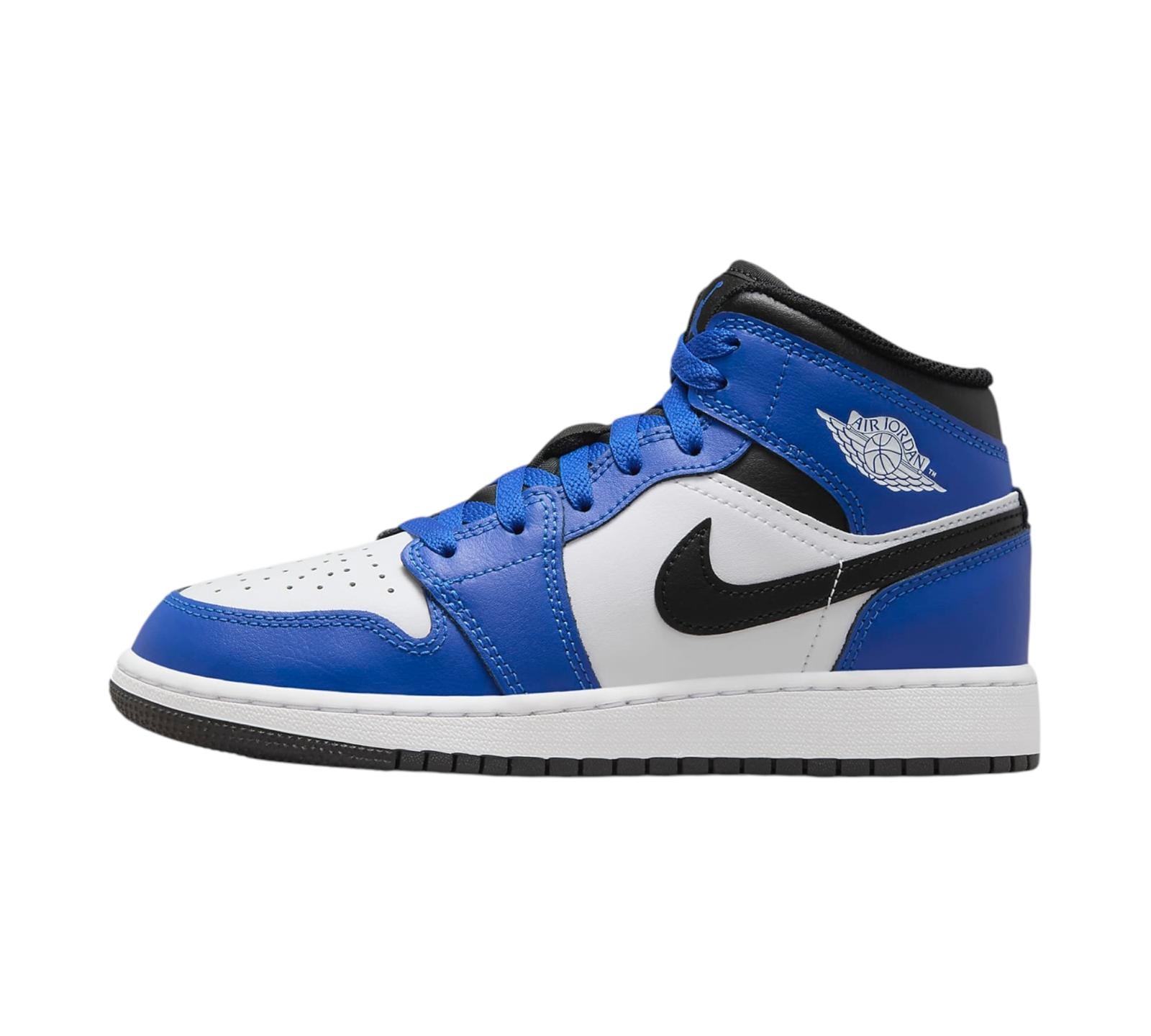 JORDAN 1 MID GAME ROYAL WHITE BLACK