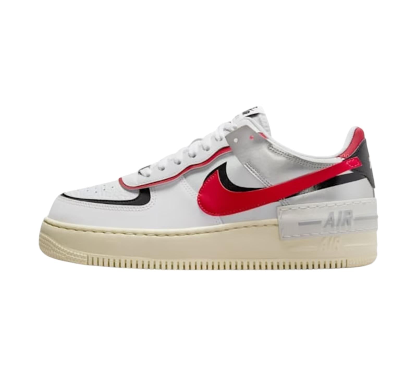 NIKE AIR FORCE 1 LOW SHADOW WHITE SILVER GYM RED