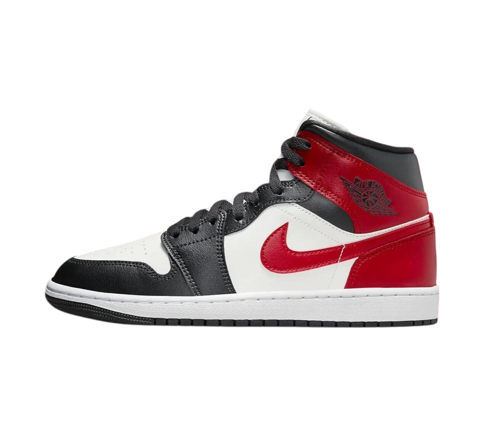 JORDAN 1 MID GYM RED OFF NOIR