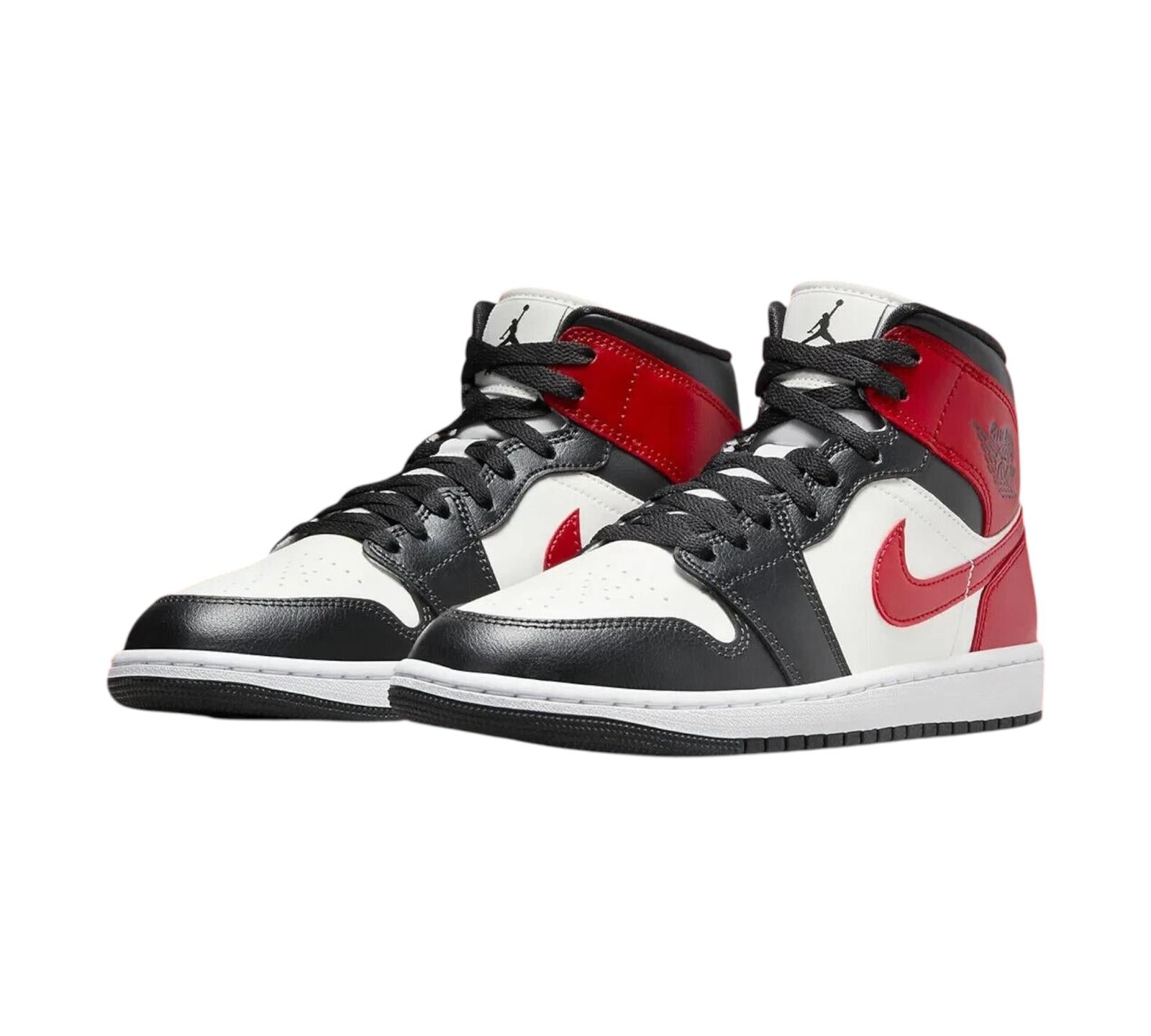 JORDAN 1 MID GYM RED OFF NOIR