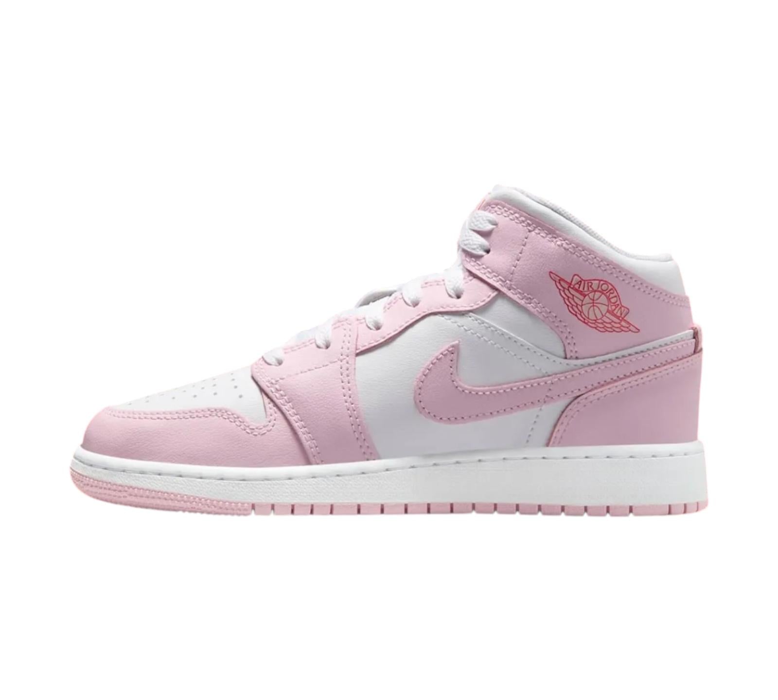 JORDAN 1 MID PINK FOAM FIRE RED