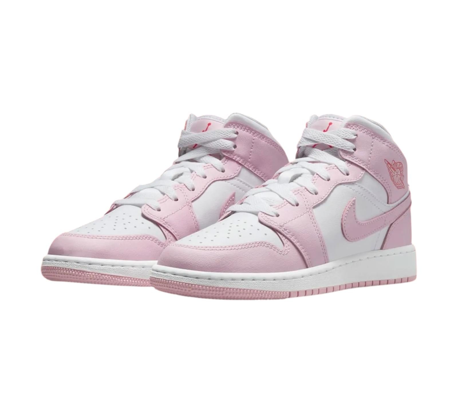JORDAN 1 MID PINK FOAM FIRE RED