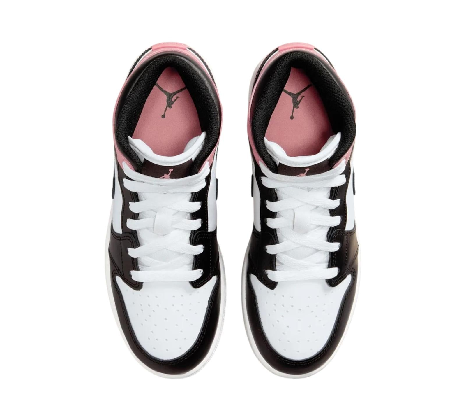 JORDAN 1 MID WHITE RUST PINK BLACK