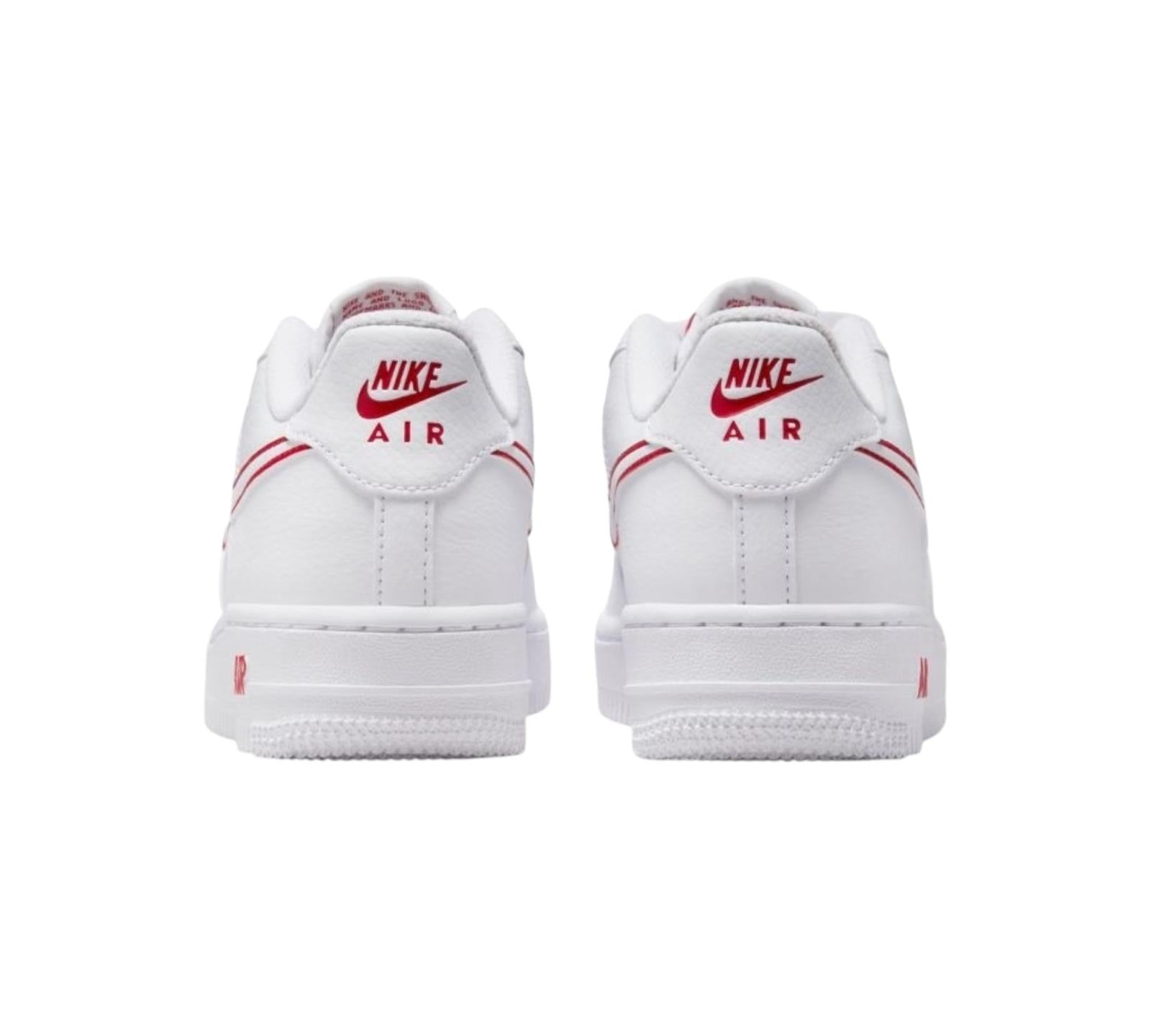 NIKE AIR FORCE 1 WHITE UNIVERSITY RED OUTLINED SWOOSH