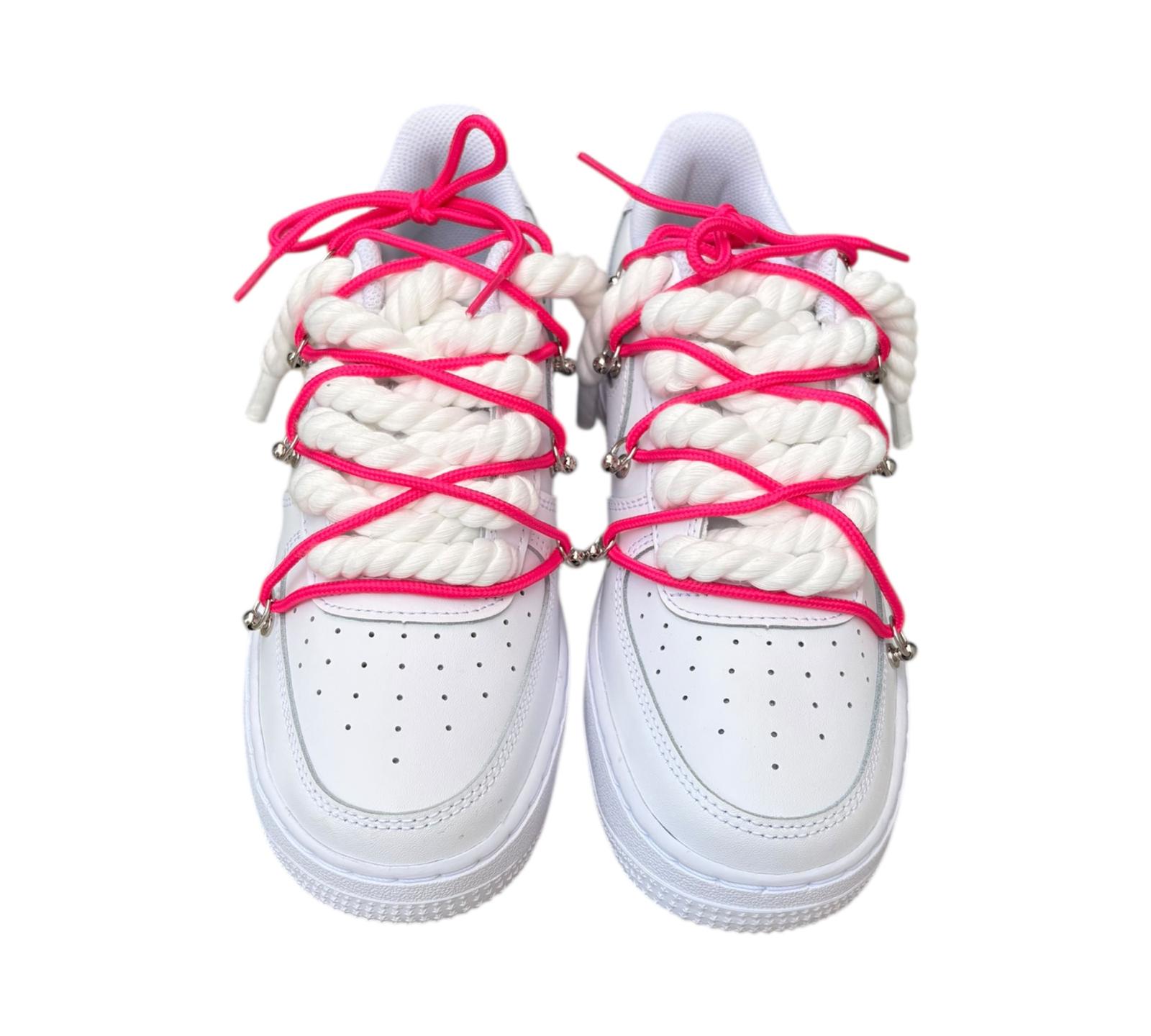 NIKE AIR FORCE 1 LOW 07 WHITE CHERRY DOUBLE ROPE LACES