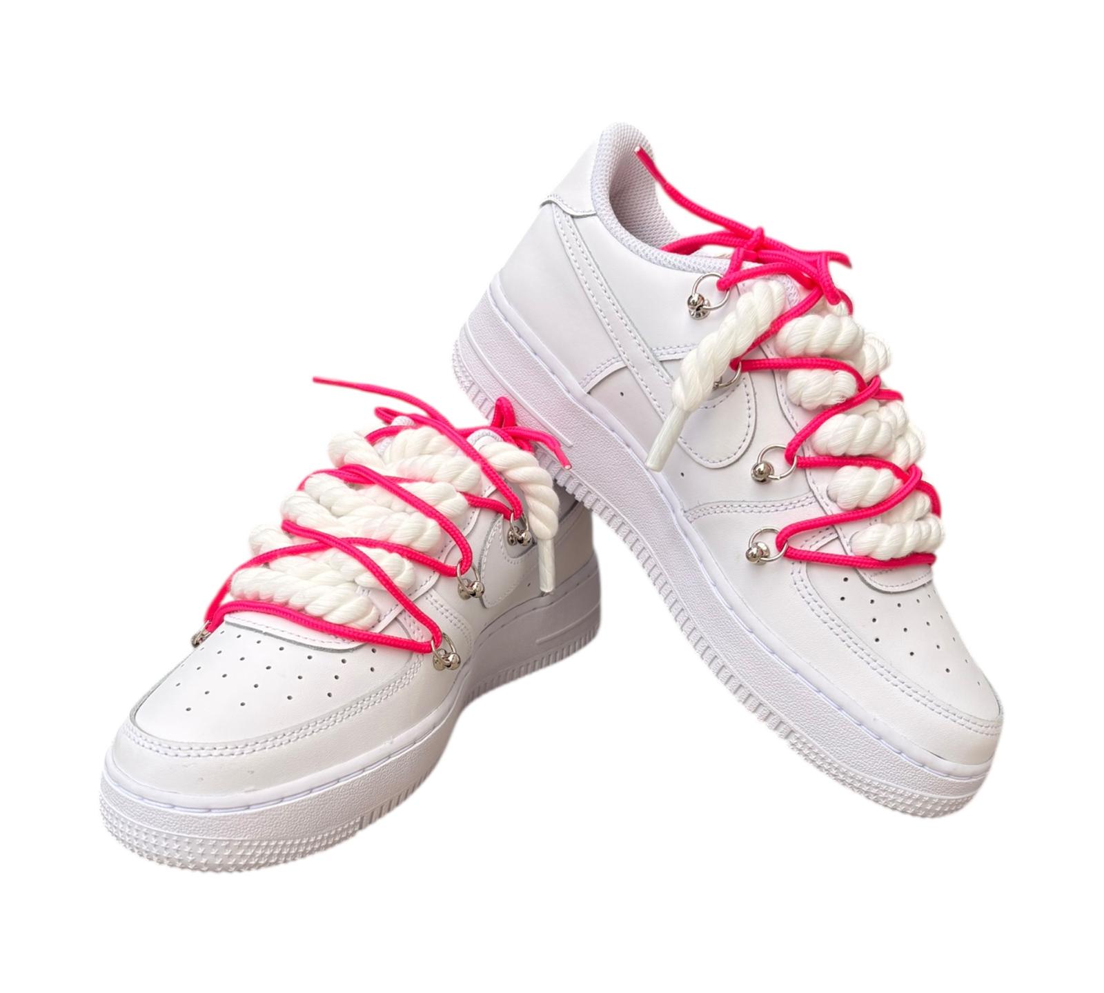 NIKE AIR FORCE 1 LOW 07 WHITE CHERRY DOUBLE ROPE LACES
