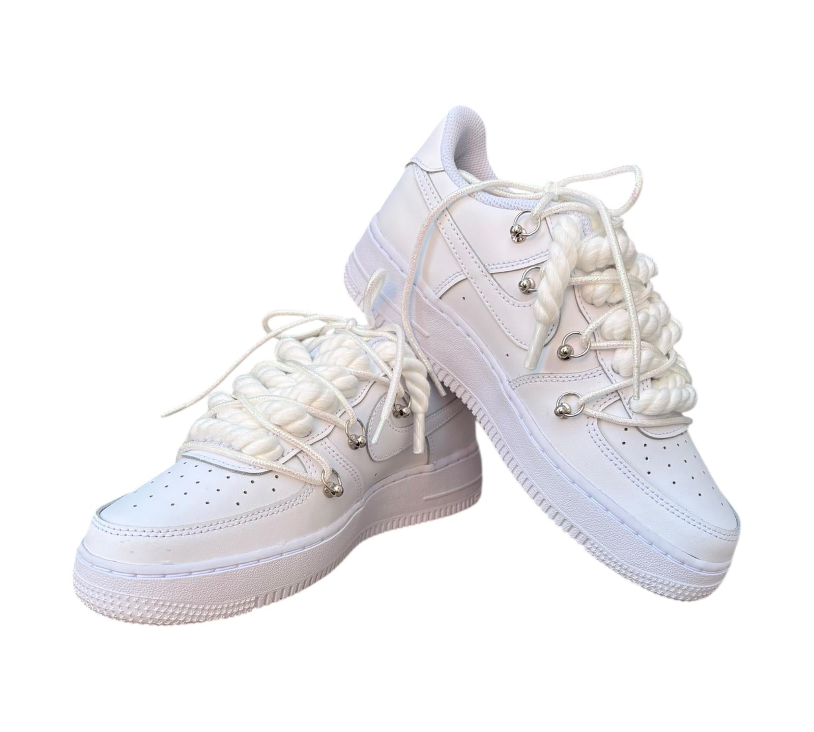 NIKE AIR FORCE 1 LOW 07 WHITE FAIRY DOUBLE ROPE LACES
