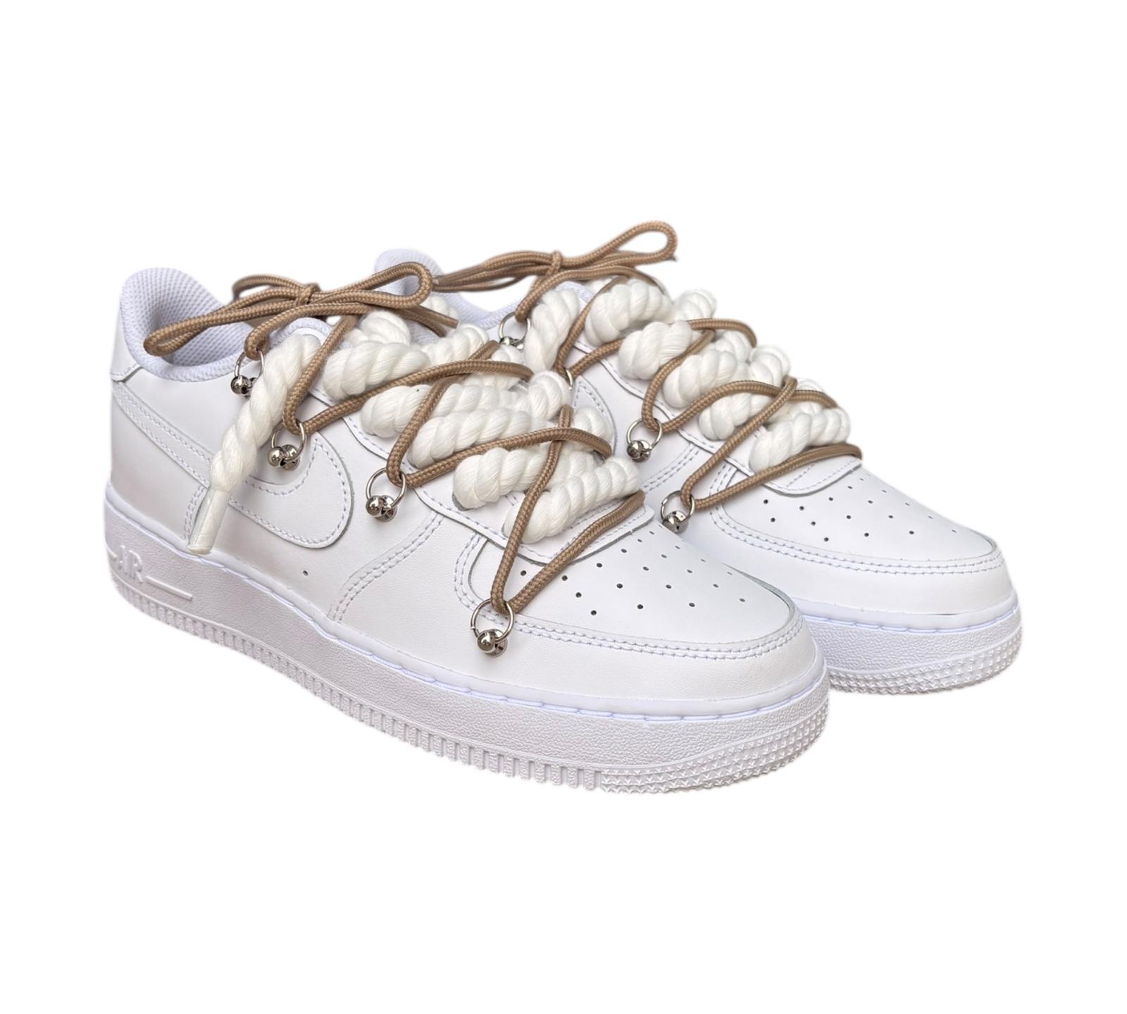 NIKE AIR FORCE 1 LOW 07 WHITE CHOCOLATE DOUBLE ROPE LACES