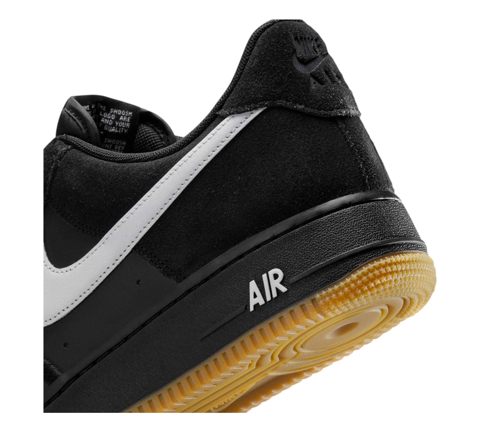 NIKE AIR FORCE 1 LOW '07 LV8 BLACK GUM LIGHT BROWN WHITE