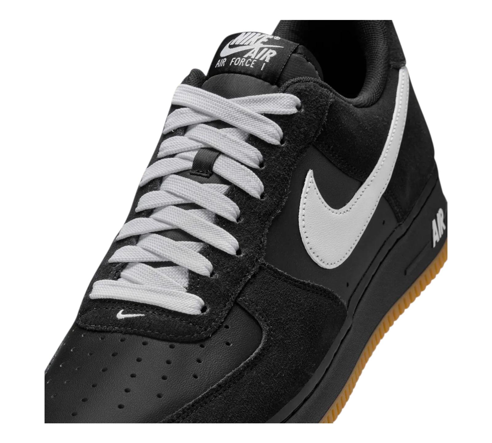 NIKE AIR FORCE 1 LOW '07 LV8 BLACK GUM LIGHT BROWN WHITE