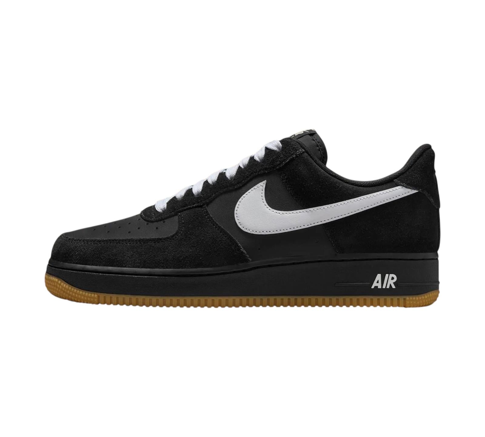 NIKE AIR FORCE 1 LOW '07 LV8 BLACK GUM LIGHT BROWN WHITE