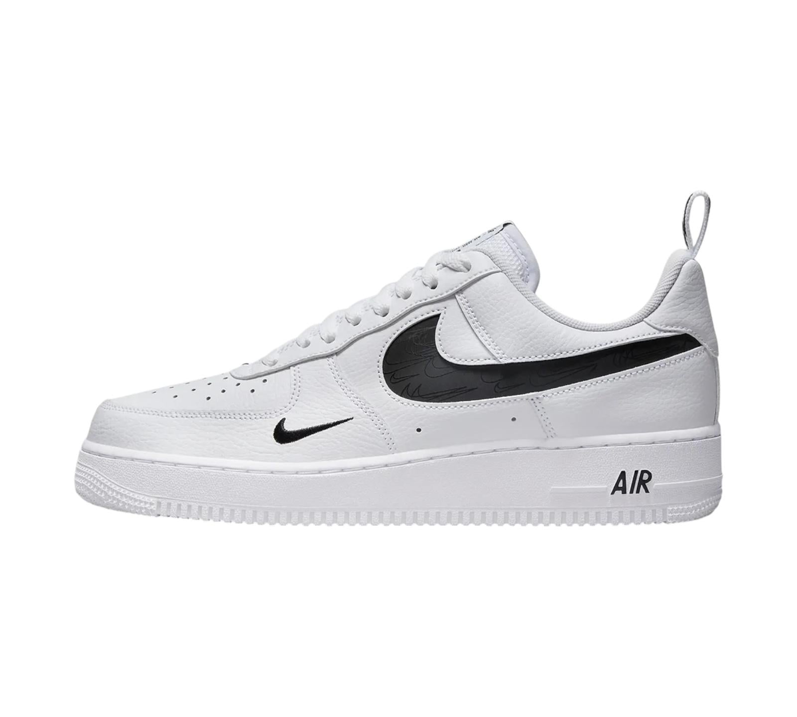NIKE AIR FORCE 1 LOW REFLECTIVE SWOOSH WHITE BLACK