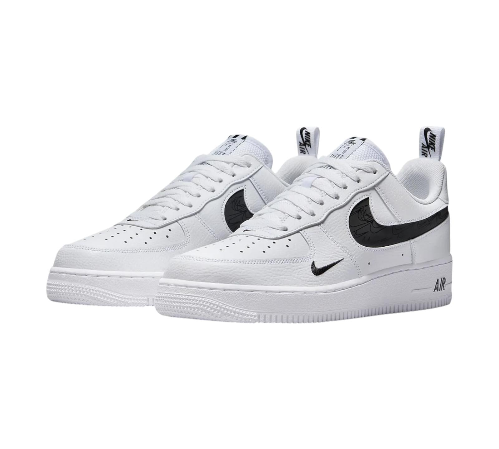 NIKE AIR FORCE 1 LOW REFLECTIVE SWOOSH WHITE BLACK