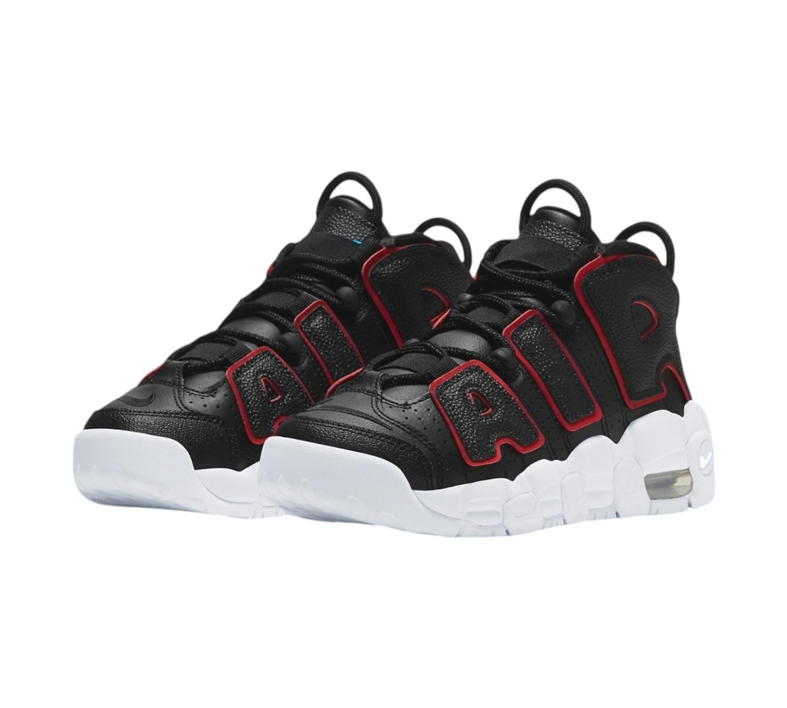 NIKE AIR MORE UPTEMPO BLACK FUSION RED