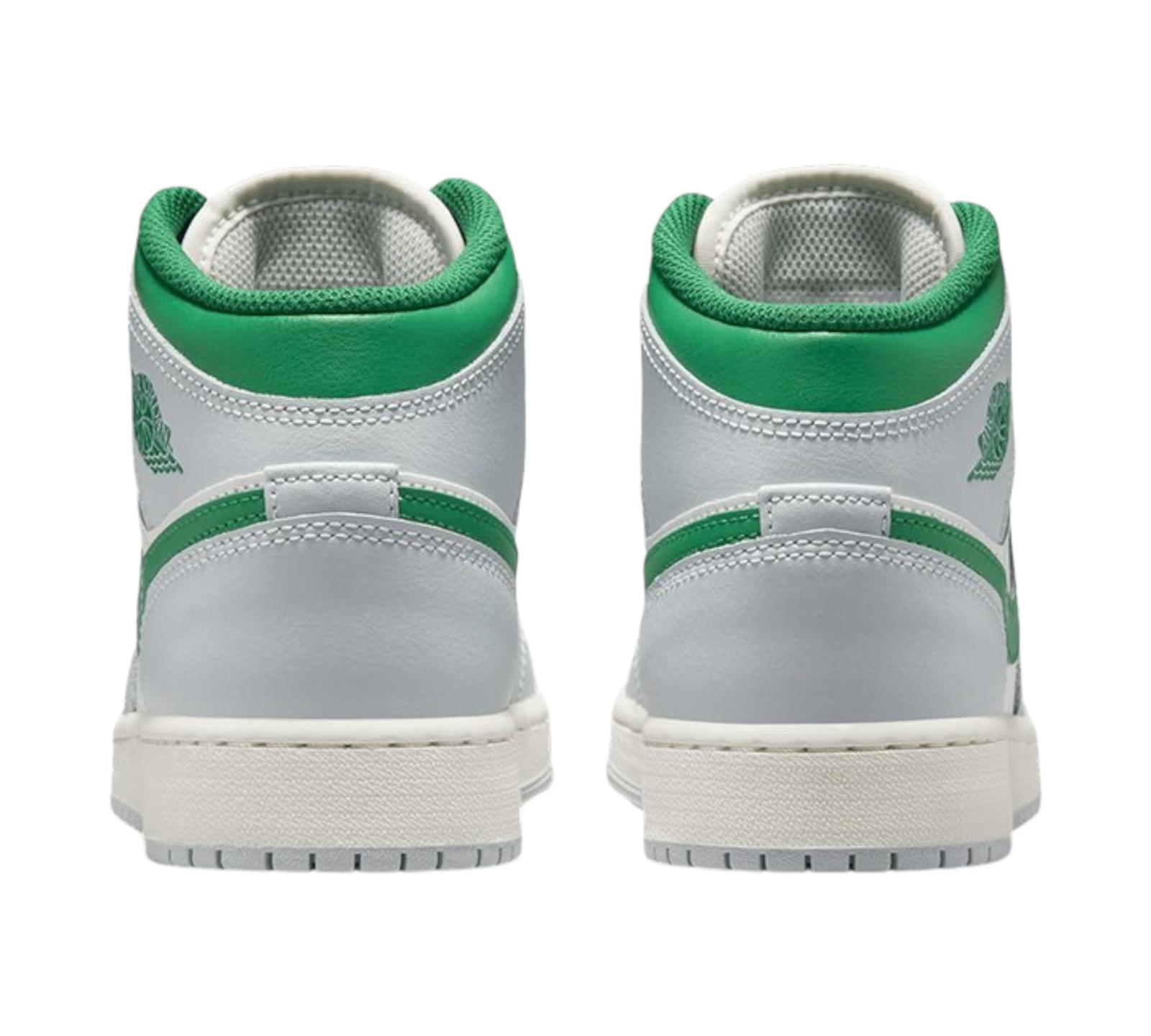 JORDAN 1 MID WHITE PURE PLATINUM PINE GREEN