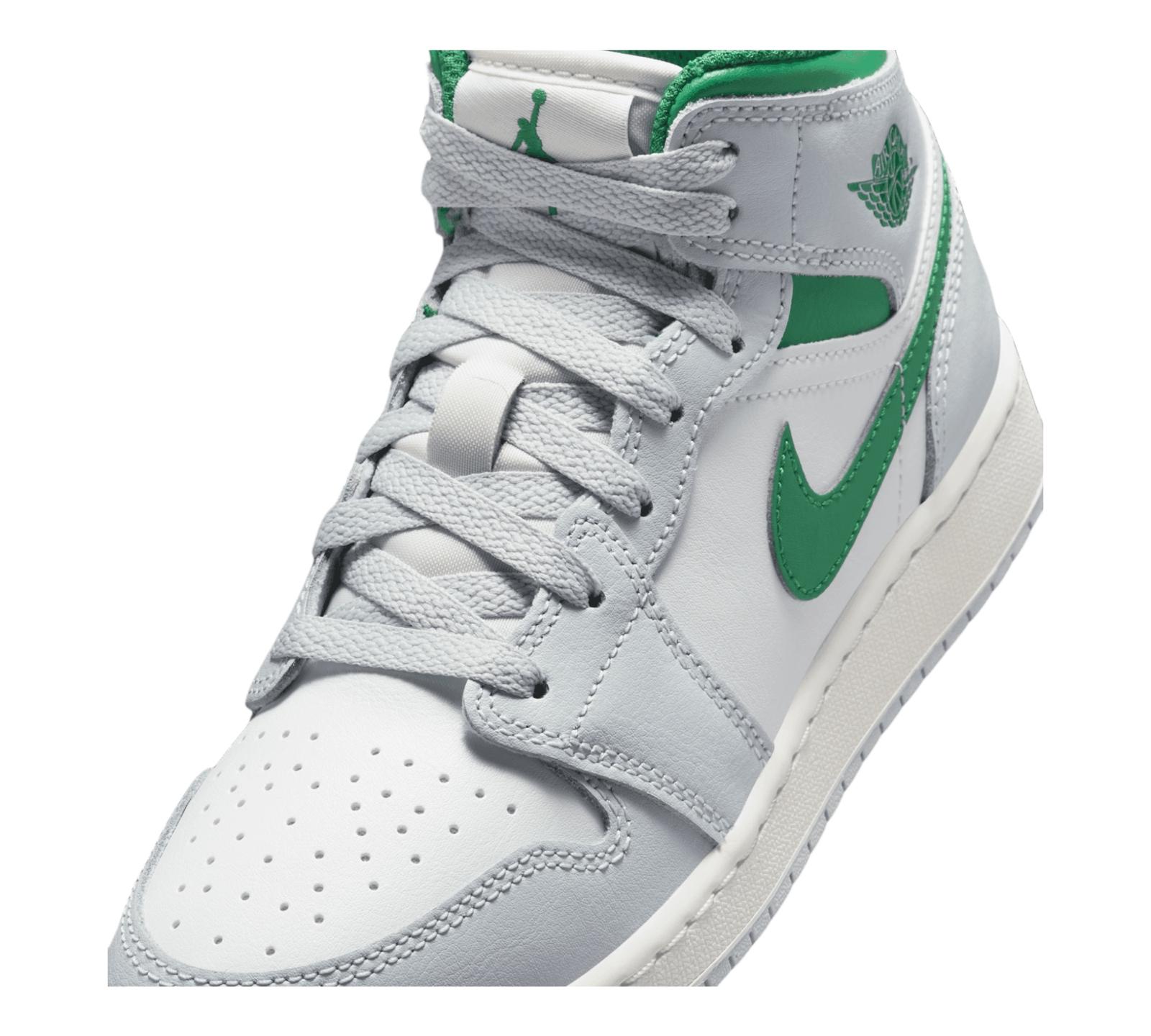 JORDAN 1 MID WHITE PURE PLATINUM PINE GREEN