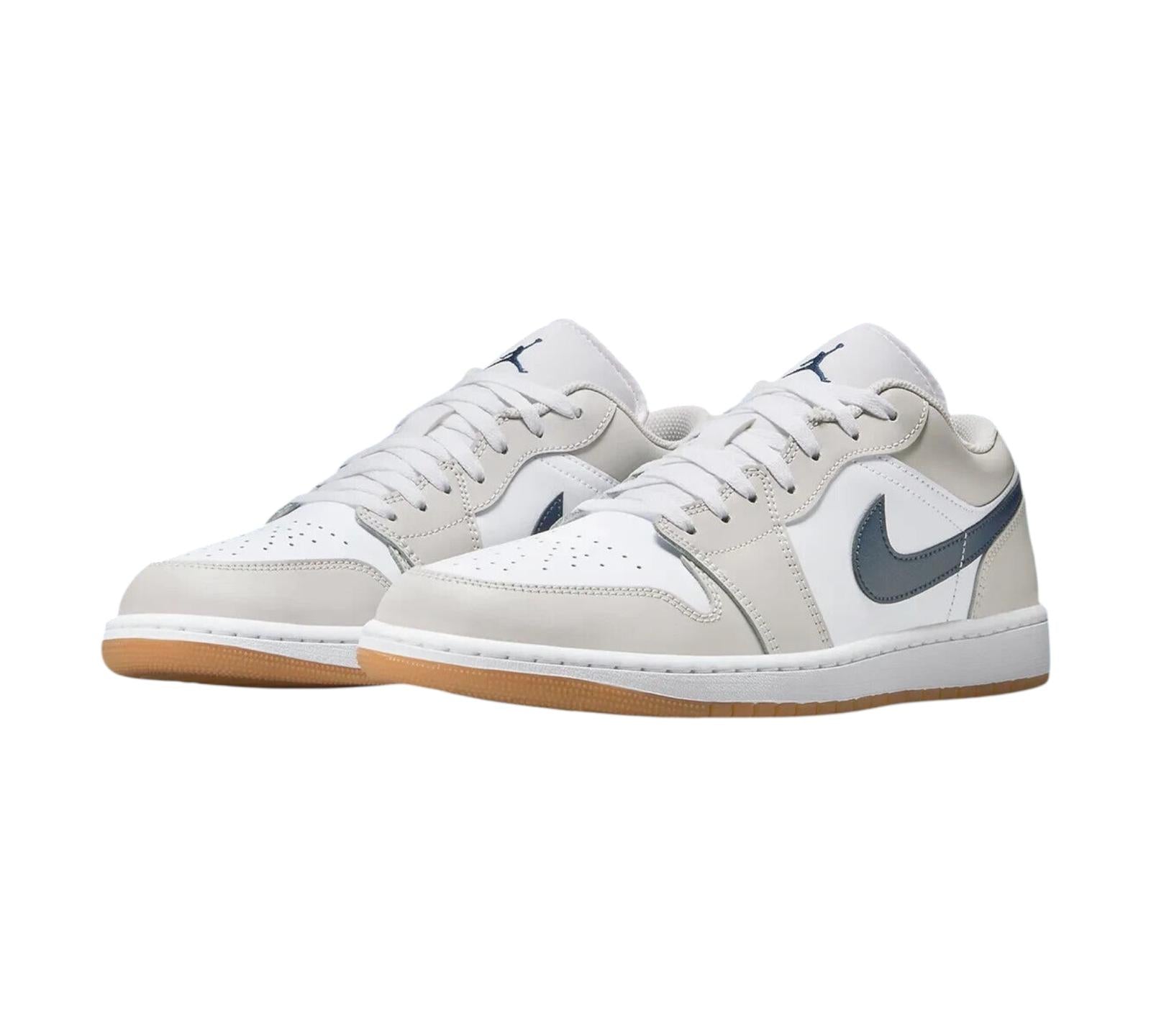 JORDAN 1 LOW WHITE NEUTRAL GREY GUM MIDNIGHT NAVY