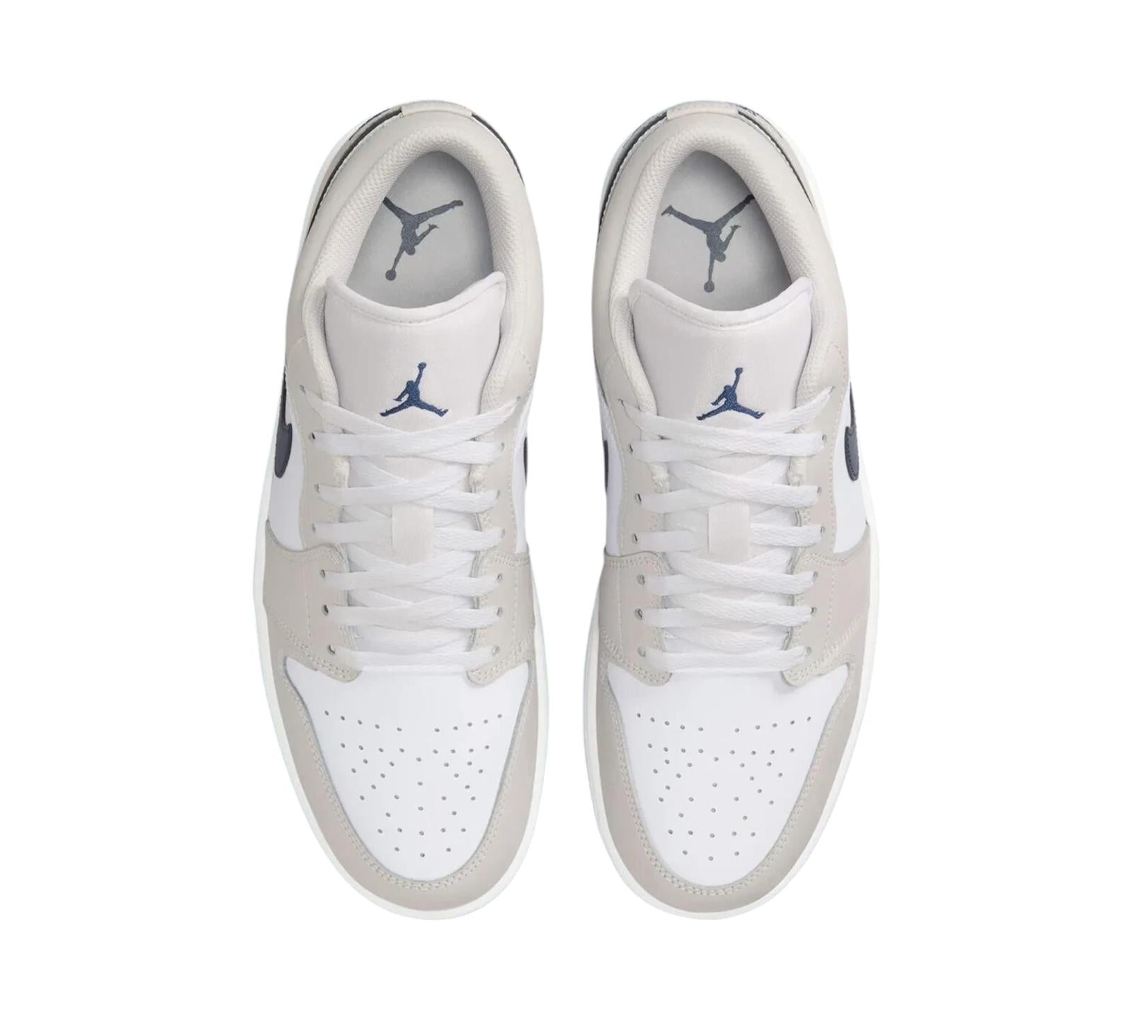 JORDAN 1 LOW WHITE NEUTRAL GREY GUM MIDNIGHT NAVY