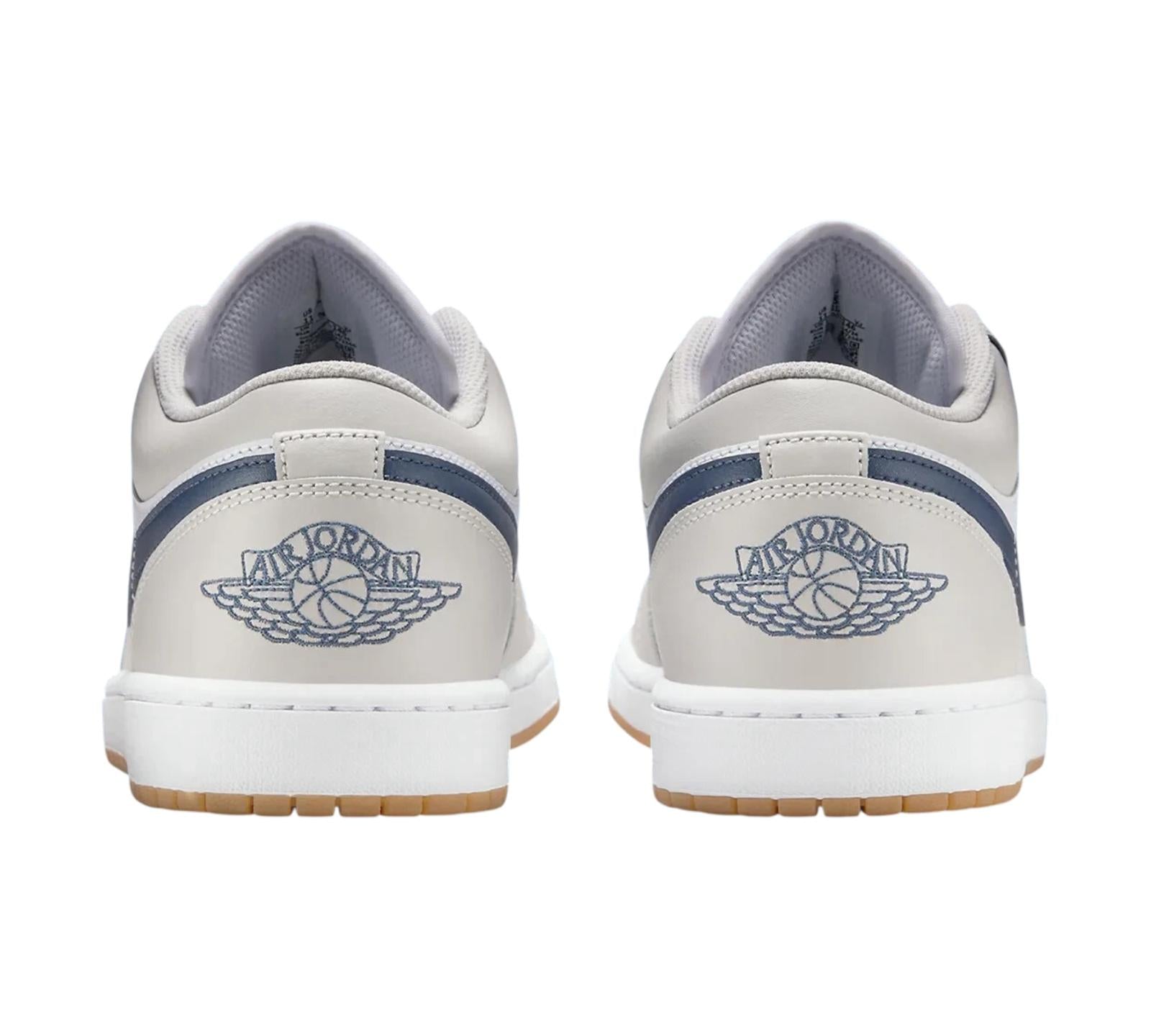 JORDAN 1 LOW WHITE NEUTRAL GREY GUM MIDNIGHT NAVY