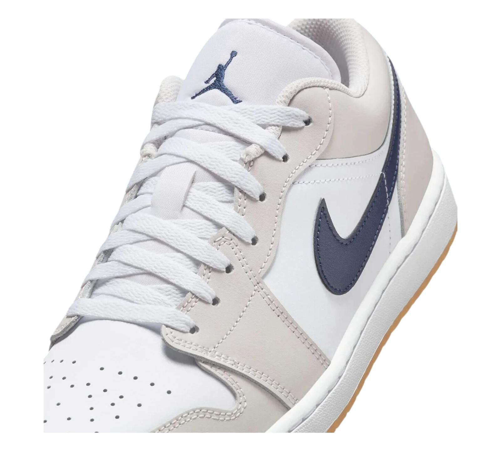 JORDAN 1 LOW WHITE NEUTRAL GREY GUM MIDNIGHT NAVY