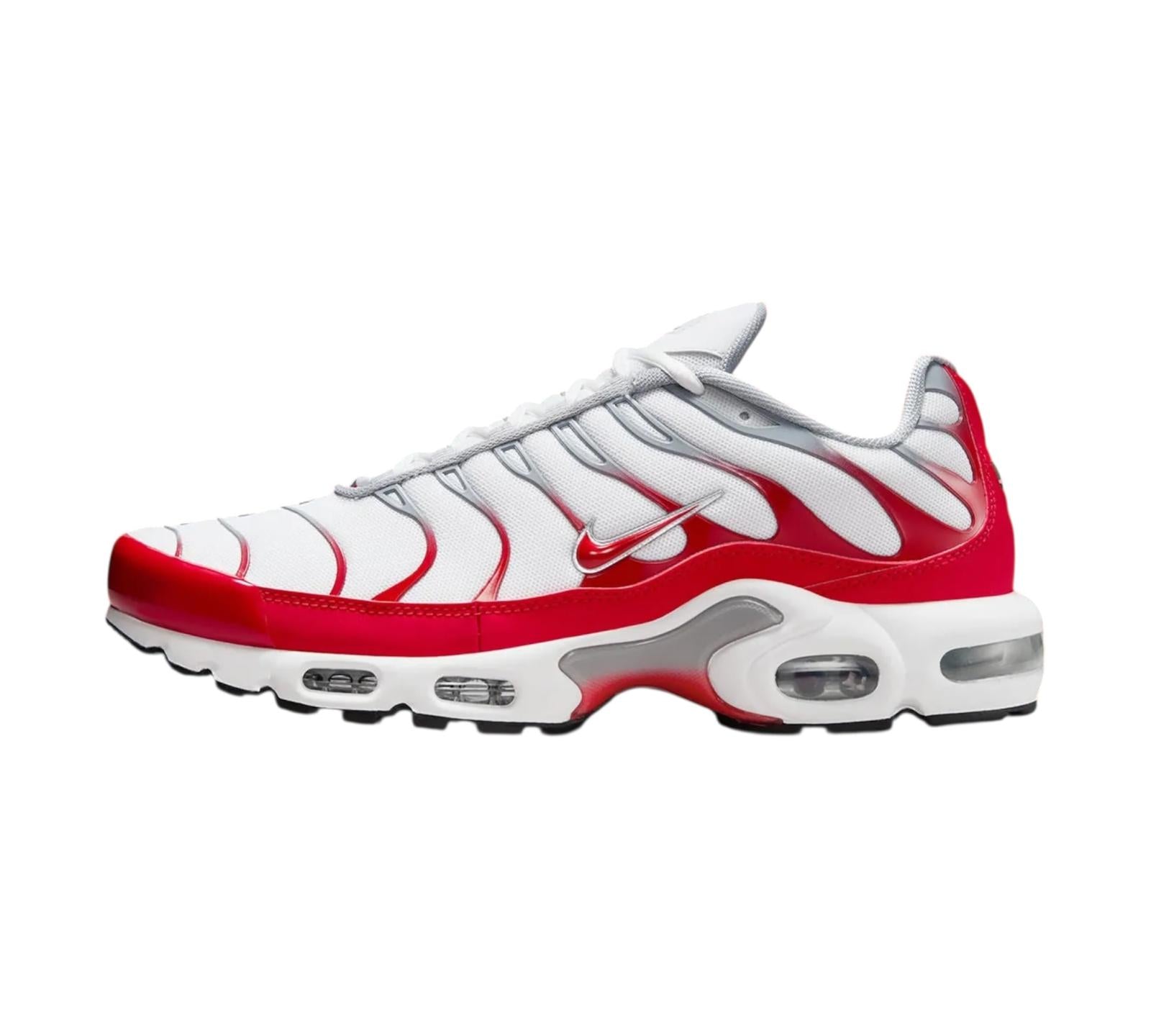 NIKE AIR MAX PLUS WHITE UNIVERSITY RED