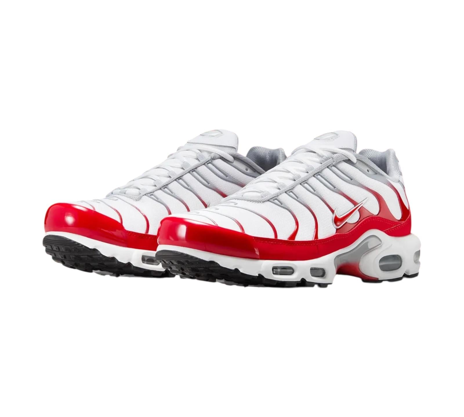 NIKE AIR MAX PLUS WHITE UNIVERSITY RED