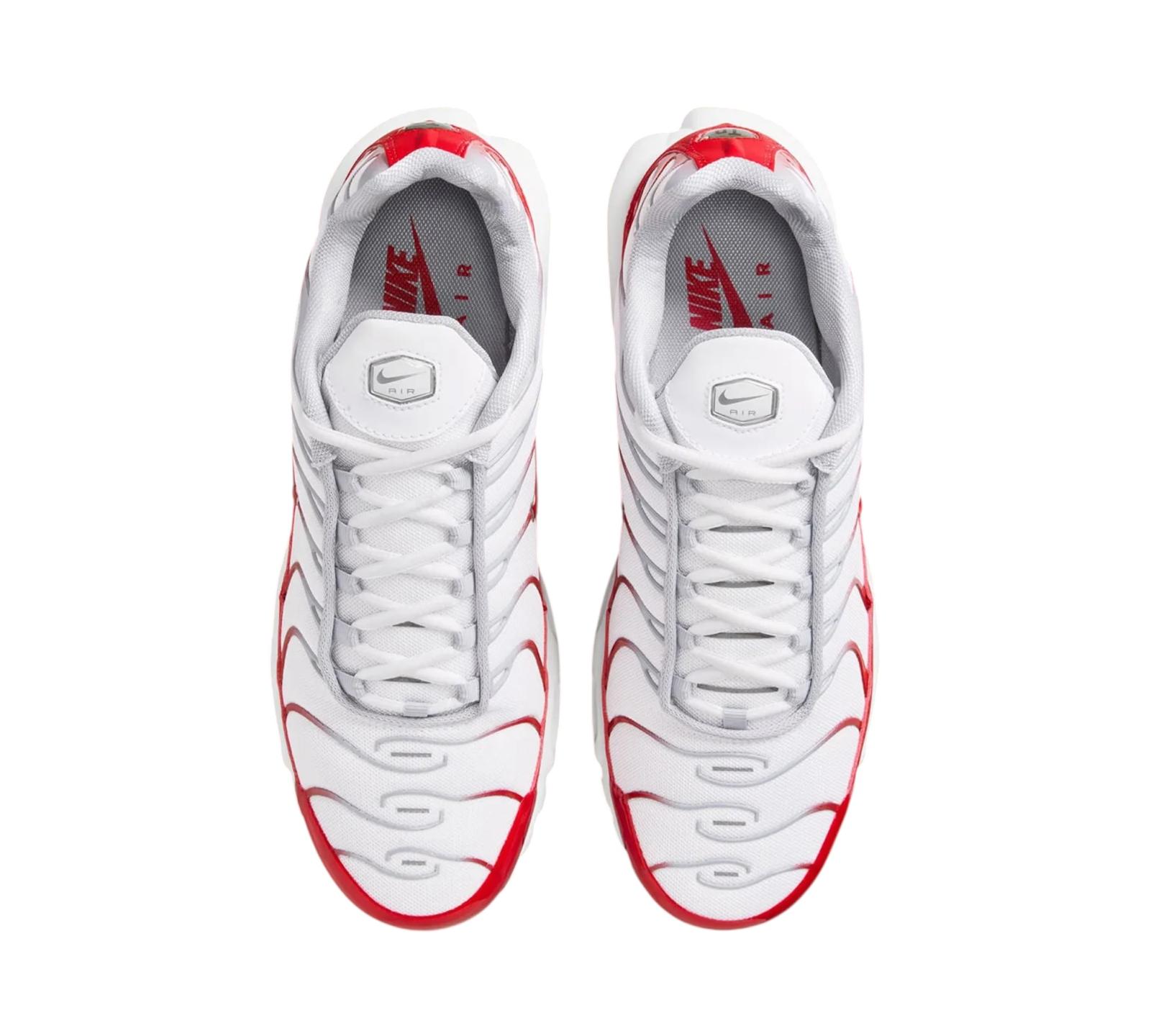 NIKE AIR MAX PLUS WHITE UNIVERSITY RED