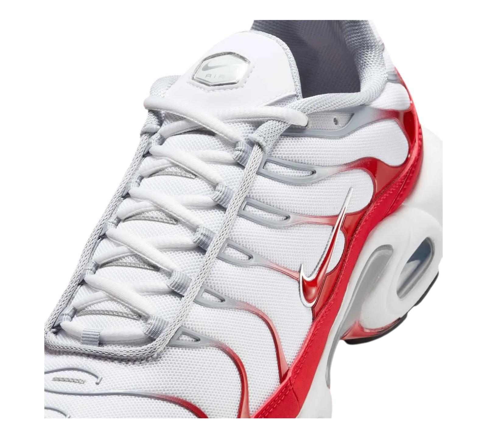 NIKE AIR MAX PLUS WHITE UNIVERSITY RED