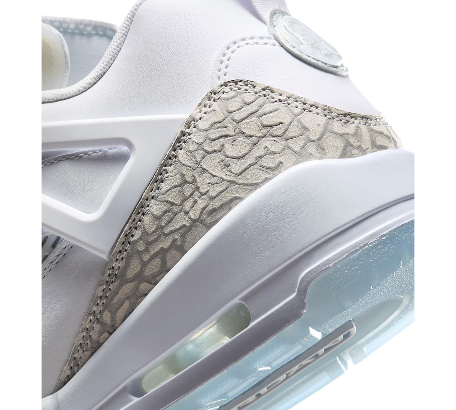 JORDAN SPIZIKE LOW WHITE METALLIC SILVER BARELY BLUE NEUTRAL GREY