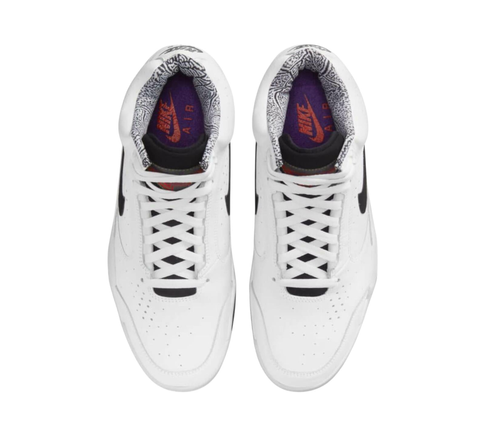 M NIKE AIR FLIGHT LITE II MID WHITE BLACK