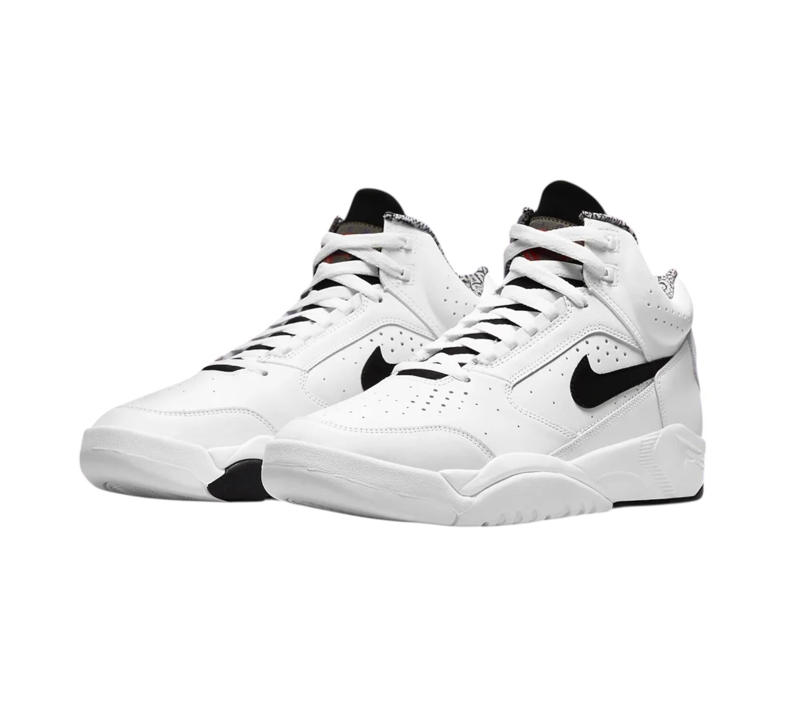 M NIKE AIR FLIGHT LITE II MID WHITE BLACK