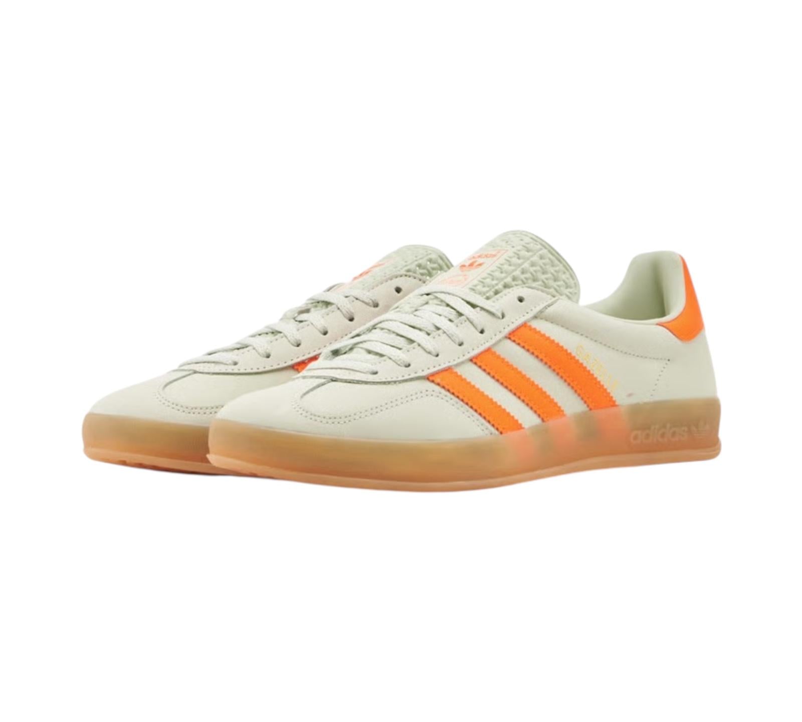 ADIDAS GAZELLE INDOOR LINEN GREEN SOLAR ORANGE