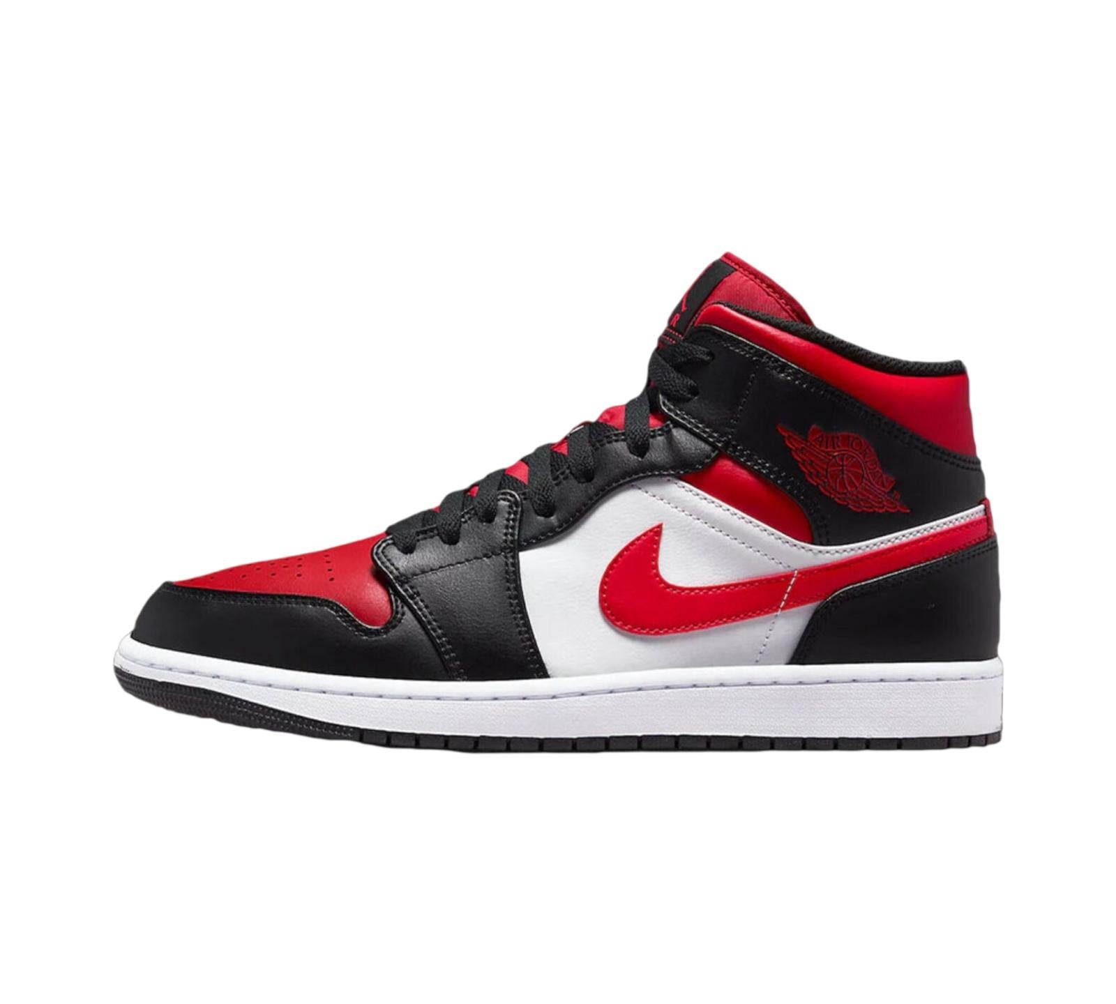 M AIR JORDAN 1 MID BLACK FIRE RED