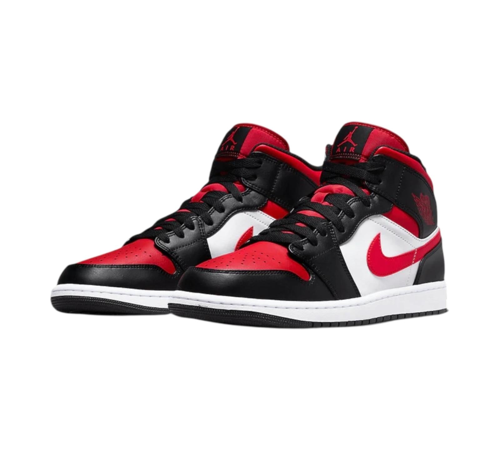 M AIR JORDAN 1 MID BLACK FIRE RED