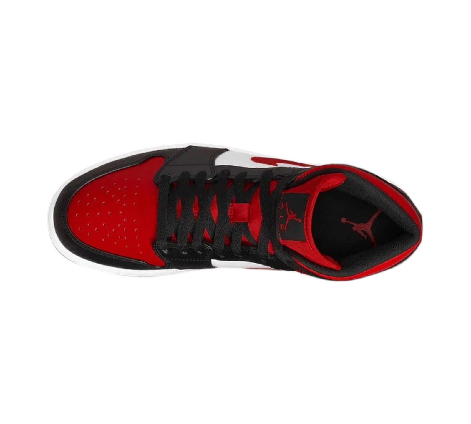 M AIR JORDAN 1 MID BLACK FIRE RED