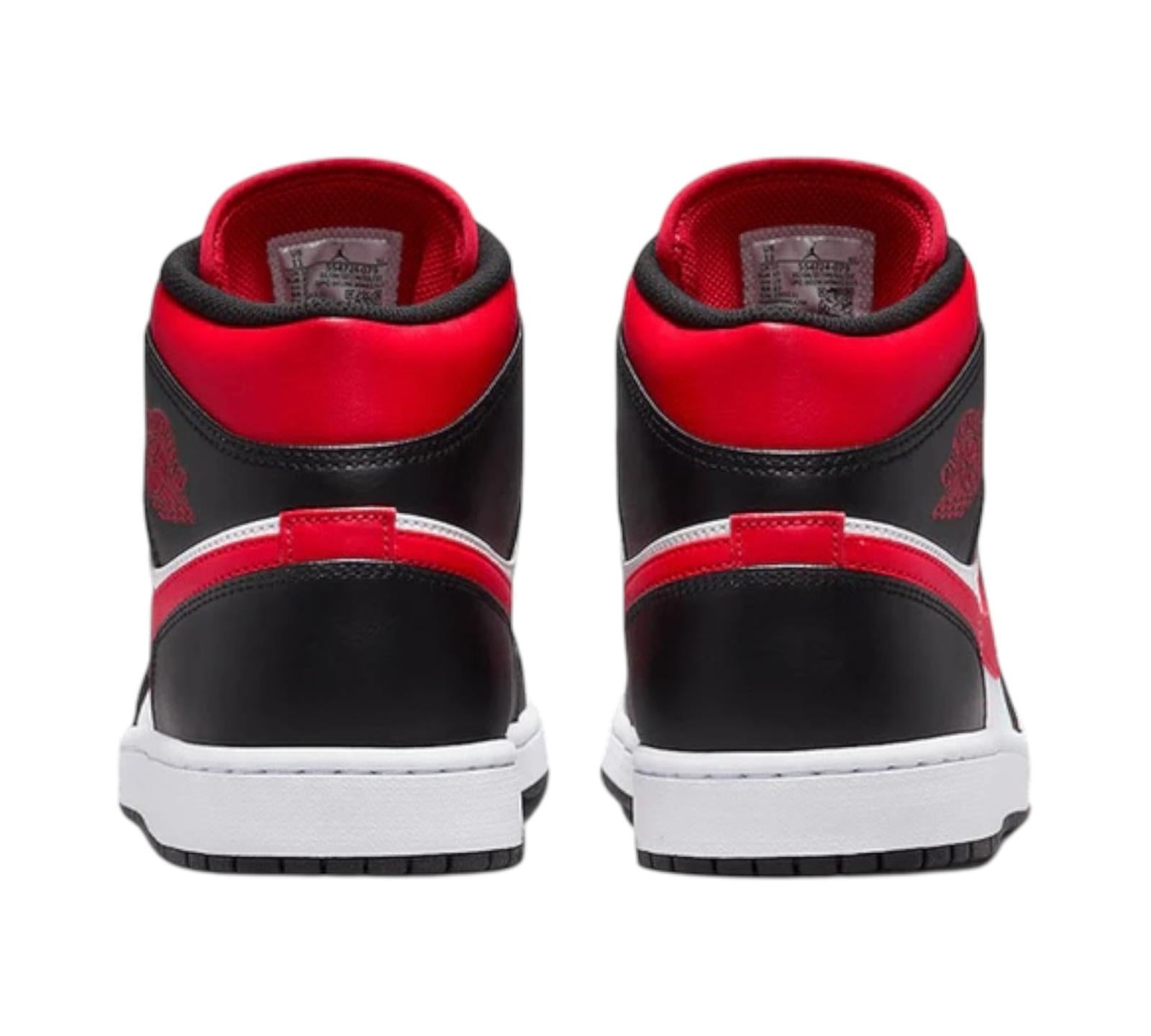 M AIR JORDAN 1 MID BLACK FIRE RED