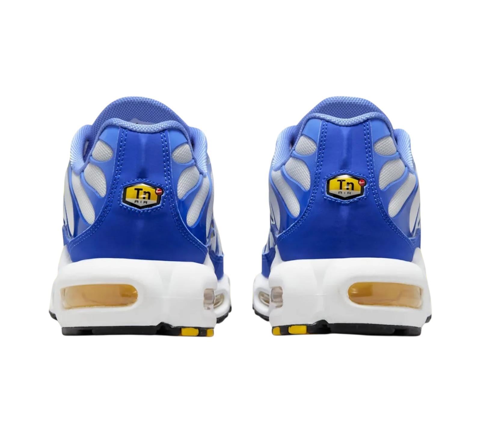 NIKE AIR MAX PLUS WHITE LYON BLUE VARSITY MAIZE
