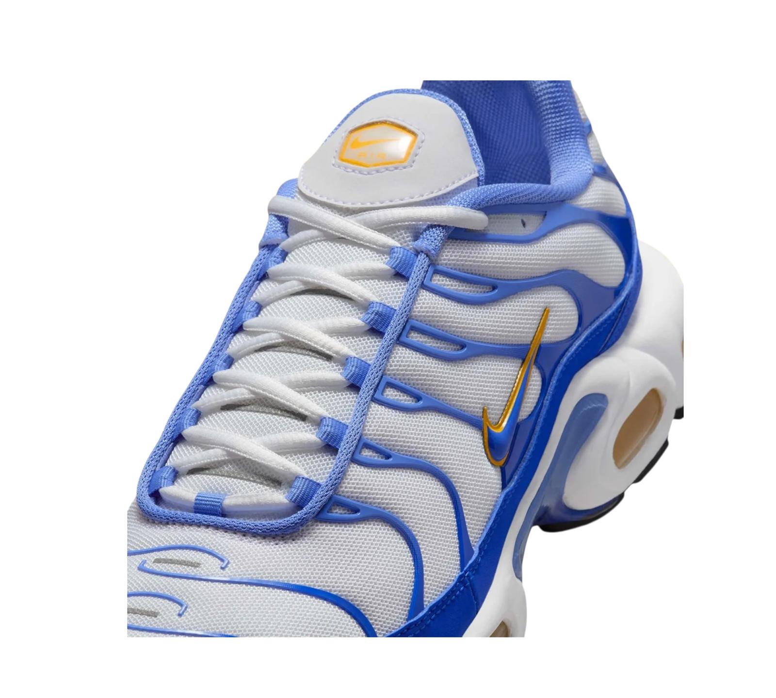 NIKE AIR MAX PLUS WHITE LYON BLUE VARSITY MAIZE