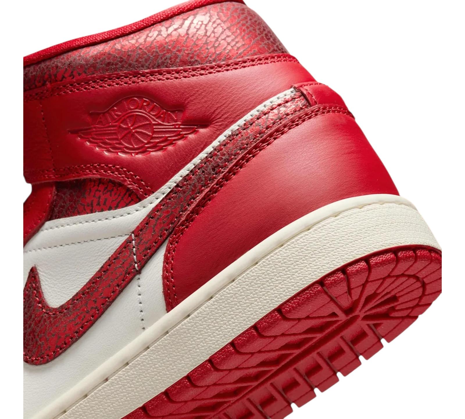JORDAN 1 MID SE RED CRACKED LEATHER