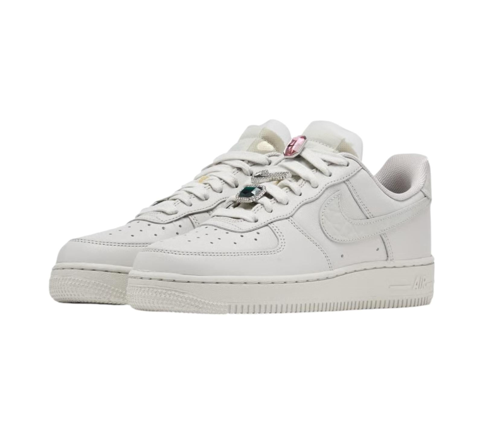 NIKE AIR FORCE 1 LOW PREMIUM LIGHT BONE BLING