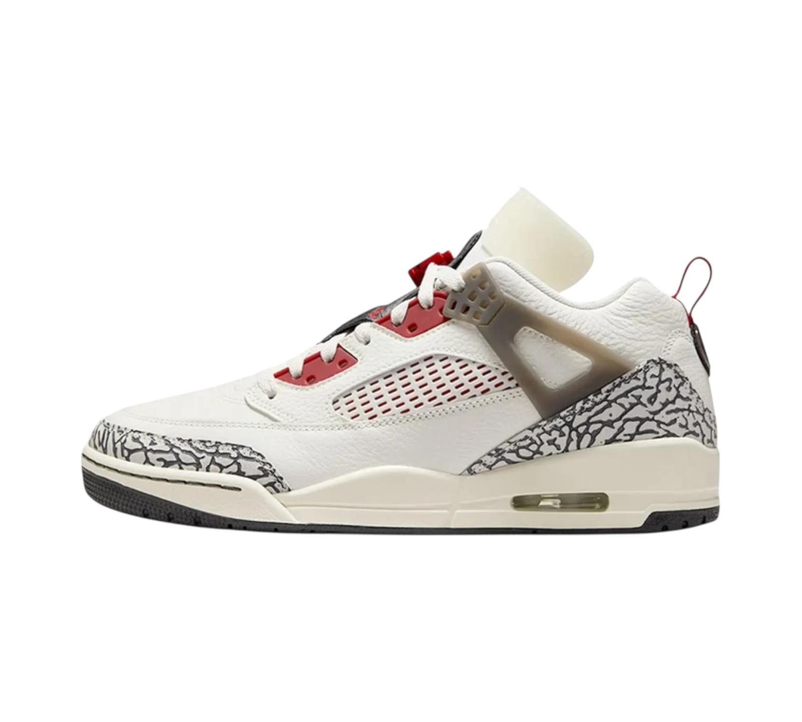 JORDAN SPIZIKE LOW SAIL ANTHRACITE COCONUT MILK VARSITY RED