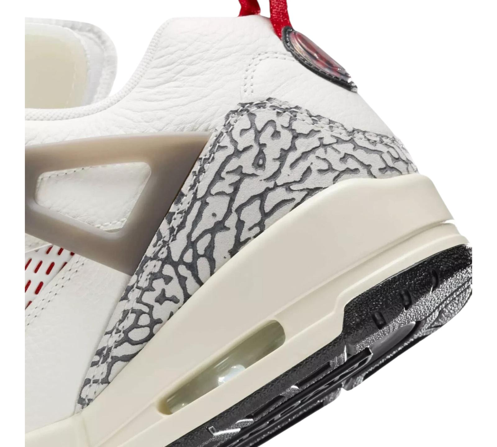 JORDAN SPIZIKE LOW SAIL ANTHRACITE COCONUT MILK VARSITY RED